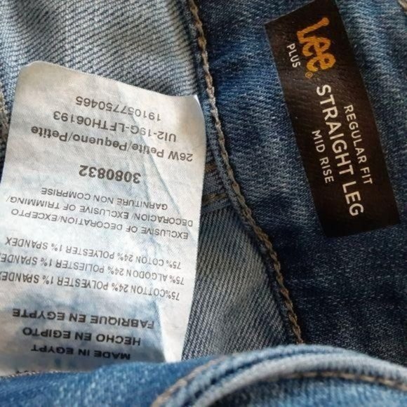 Lee Sz 26 4X Plus Size Relaxed Straight Leg Mid Rise Medium Wash Jeans - Picture 6 of 7